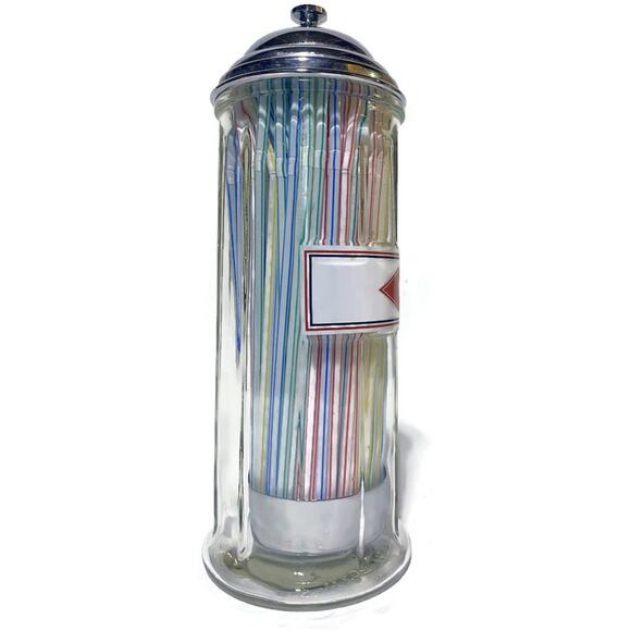 Coca Cola Soda Shop Straw Dispenser Glass Made in America 11" Tall NEW - Picture 5 of 7